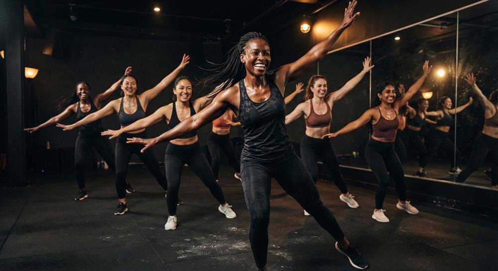 Aerobics class in session