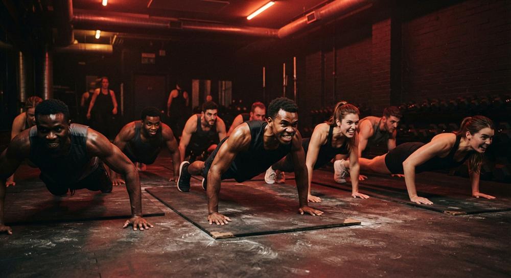 HIIT class in session