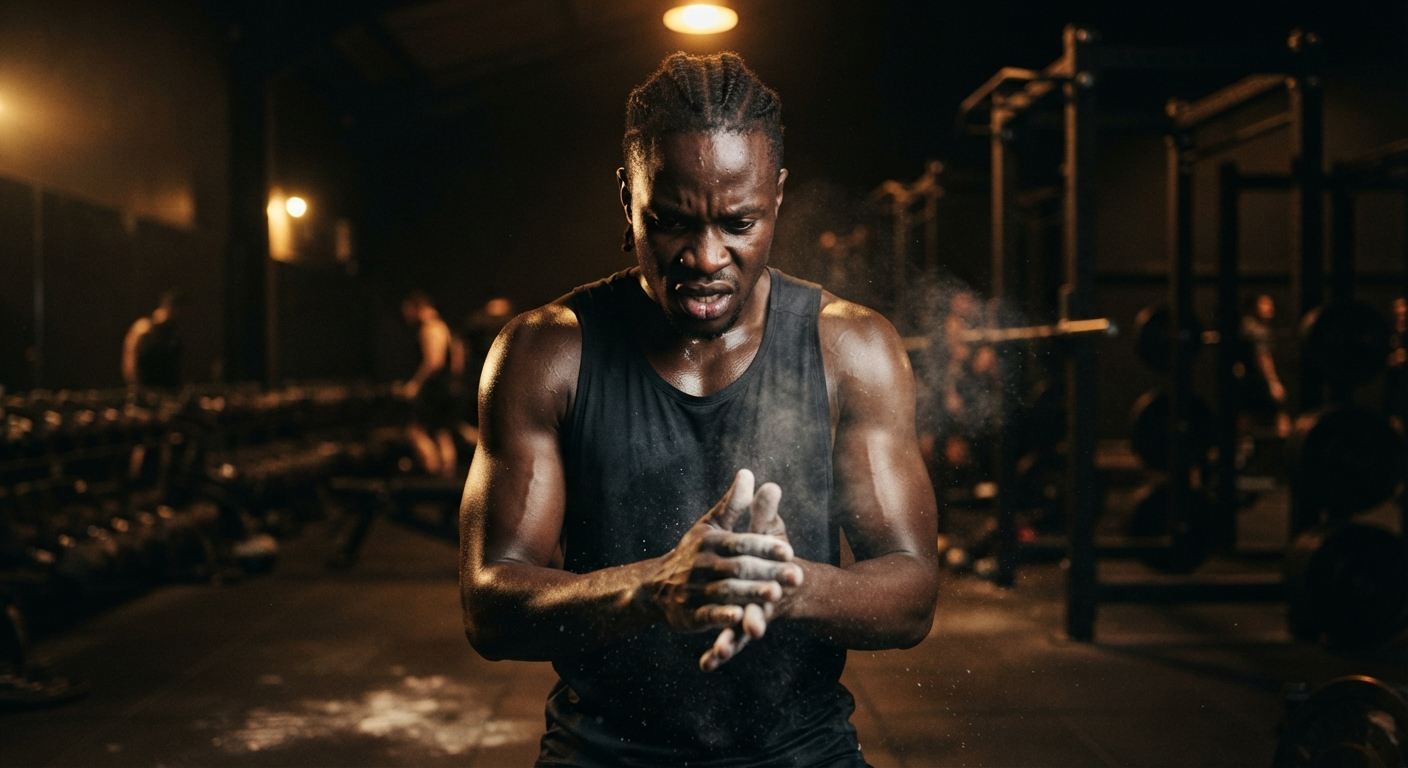 Training on the floor at Horsepower Fitness Center, Muyenga