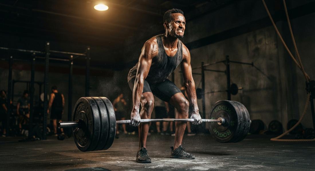 Deadlifting on the strength floor